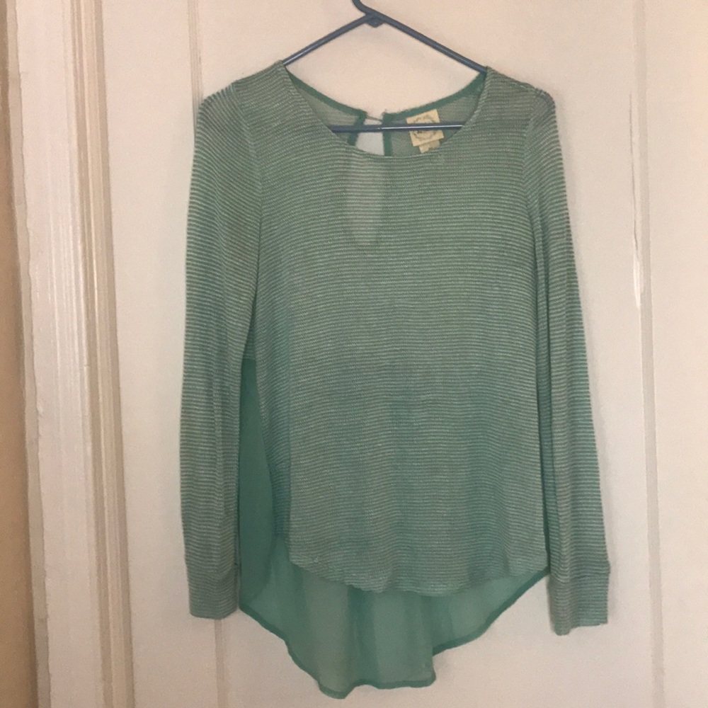 Adorable seafoam blue sweater with sheer fabric